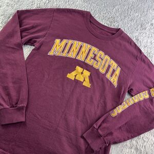 Minnesota Golden Gophers Shirt Mens Small Maroon Yellow Long Sleeve NCAA